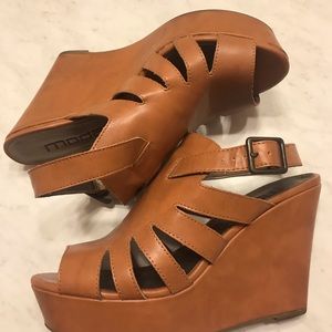 Brown platform sandals
